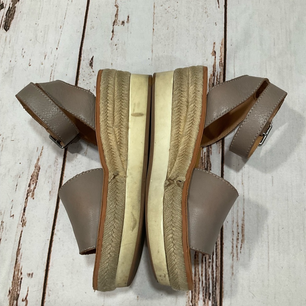 LUCKY‎ BRAND TAUPE LEATHER ESPADRILLES SANDALS - Picture 3 of 10